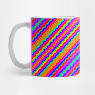 Bright Rainbow Diagonal Stripes Mug